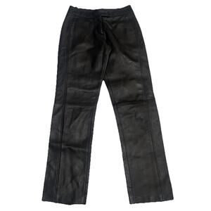 Vintage Y2K Rampage 27 In Waist Leather Black Straight Pants